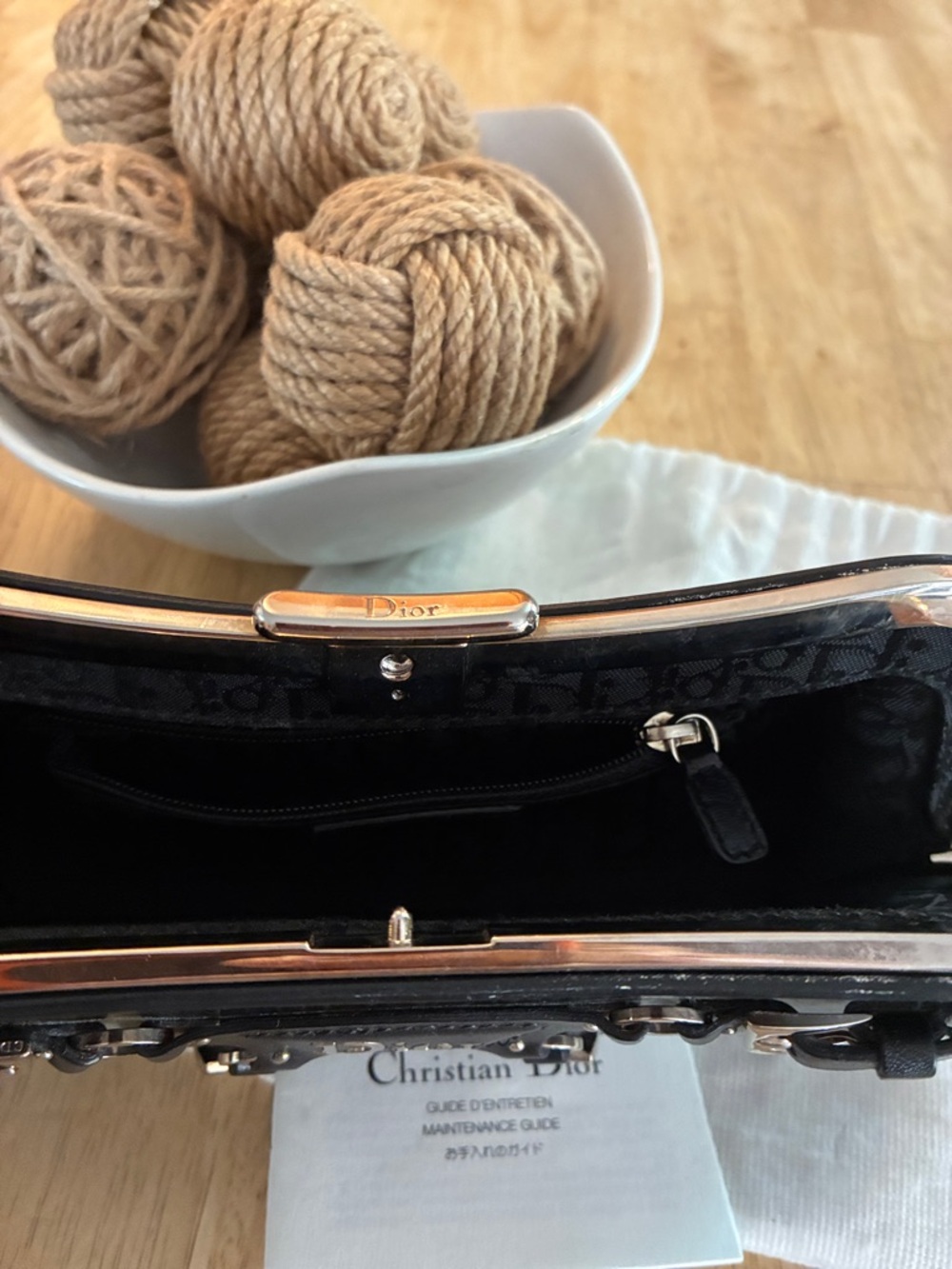 Vintage Dior Black Leather Wristlet with Silver Hardware - Picture 6 of 6